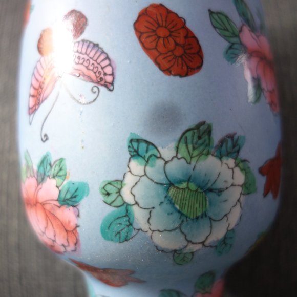 Blue Vase with Flowers and Butterflies - Picture 5 of 12